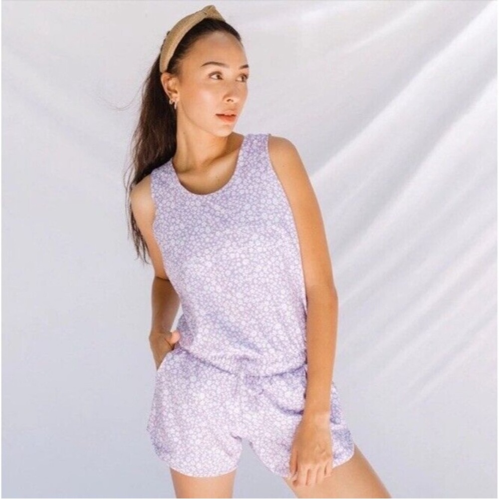 ALBION FIT Lilac Tank Romper. Size Small. Like new condition.